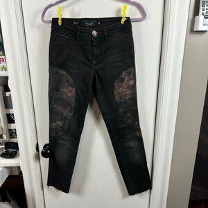 Philipp Plein Devil's Food Printed Stretch Cotton Jeggings sugar skull print